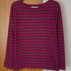 Seasalt Sailors Shirt Breton Top Size UK 10 Women’s Organic Cotton Long Sleeve